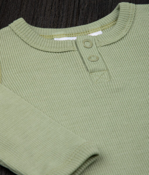 Joha body i ull/silke ribb knappestolpe Green - Image 3