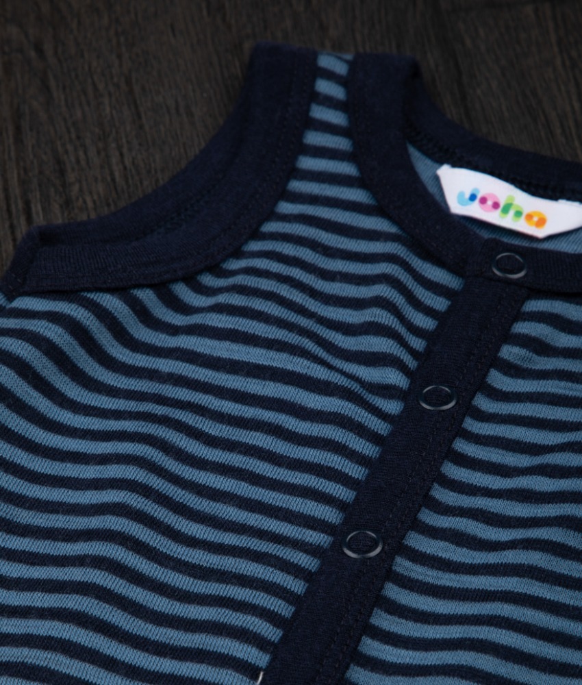 Joha romper med fot i ull striper Blue - Image 4