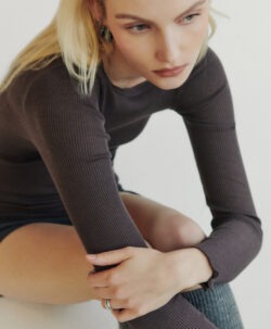 Oscalito dame ribb genser ull/silke taupe