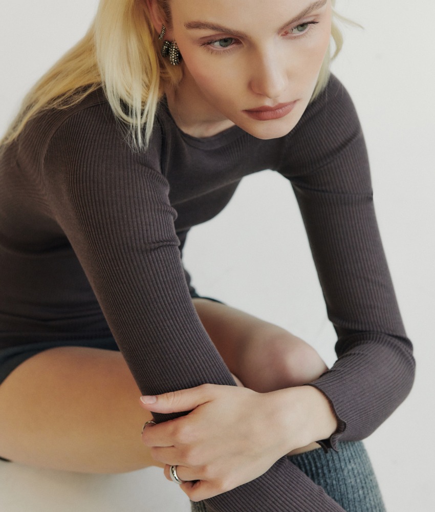 Oscalito dame ribb genser ull/silke taupe
