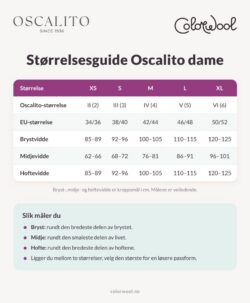 Oscalito størrelsesguide dame