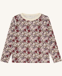 Hust&Claire genser ull/bambusviskose blomster Off White