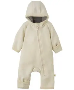 Disana zip ulldress i 100% kokt økologisk merinoull Natur