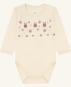 Hust&Claire body ull/bambusviskose kanin og blomster Off White