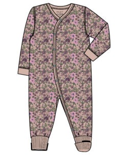 Hust&Claire heldrakt ull/bambusviskose blomster Adobe Rose