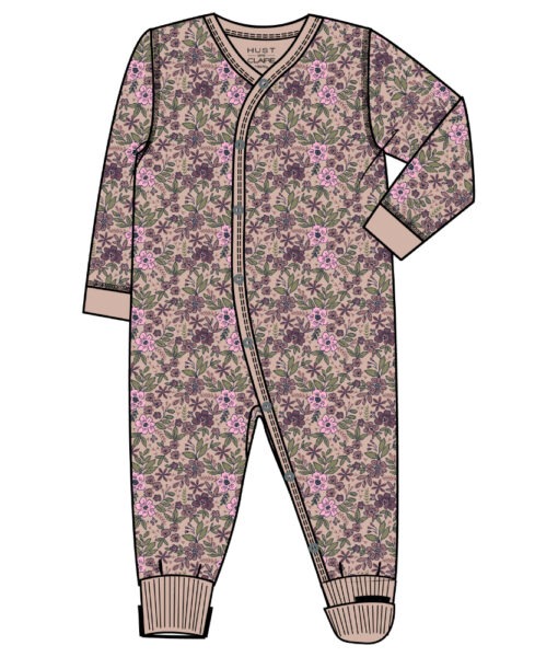 Hust&Claire heldrakt ull/bambusviskose blomster Adobe Rose