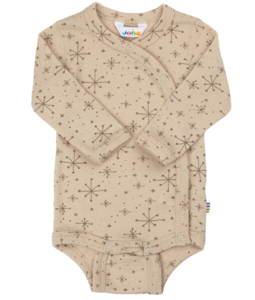 Joha omslagsbody merinoull snøkrystaller Beige