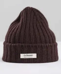 Le Bonnet Logo Beanie lammeull/angora - Espresso