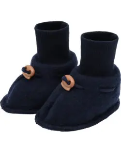 Hust&Claire ullfleece babytøfler More Navy