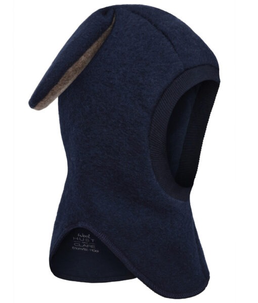 Hust&Claire foret ullfleece balaclava merinoull med søte ører More Navy