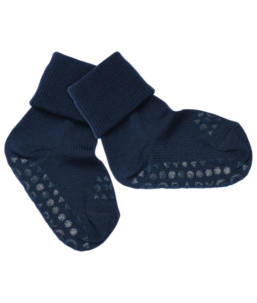 GoBabyGo antiskli sokker i merinoull Midnight Blue - Image 3