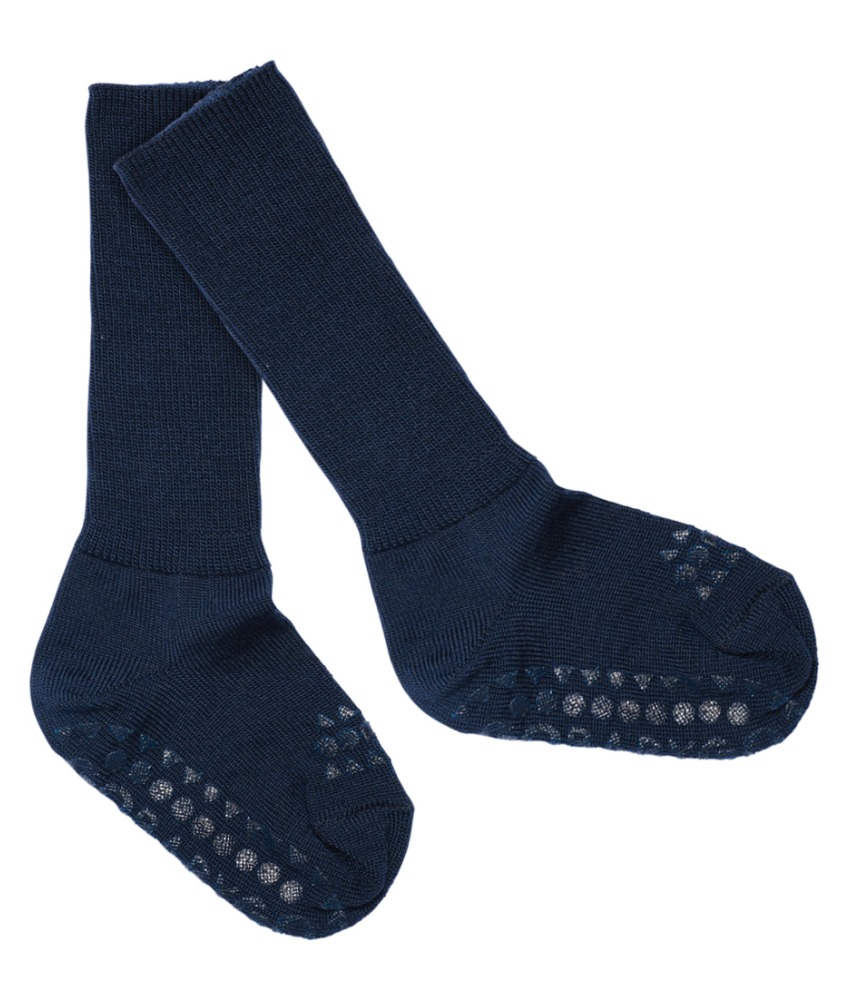 GoBabyGo antiskli sokker i merinoull Midnight Blue