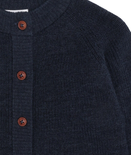Hust&Claire cardigan jakke i ull More Navy - Image 2