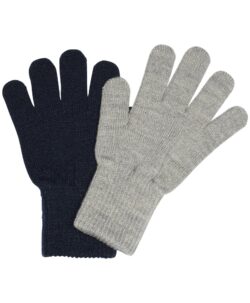 Myke og varme vanter fra Melton med en elastisk ribbekant som gjør at vantene sitter godt på hendene. Laget av en myk og god blanding i 45% akryl, 40% ull, 10% polyester og 5% elastan. 