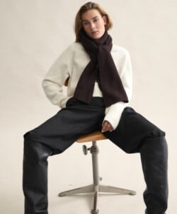 Alternative view of Le Bonnet Skjerf lammeull/angora - Espresso