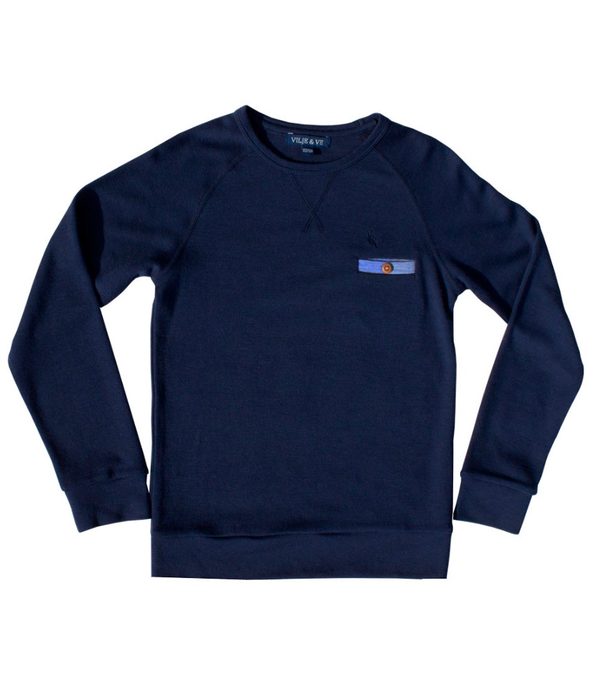 Vilje & Ve Magne genser ull/bambusviskose Midnight Navy