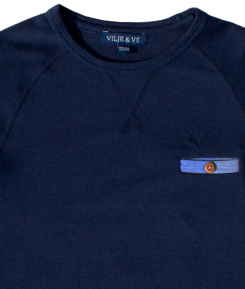 Vilje & Ve Magne genser ull/bambusviskose Midnight Navy - Image 2