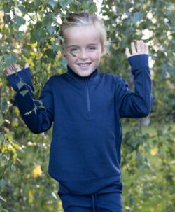 Vilje & Ve Alfie 1/2 zip genser ull/bambusviskose Midnight Navy