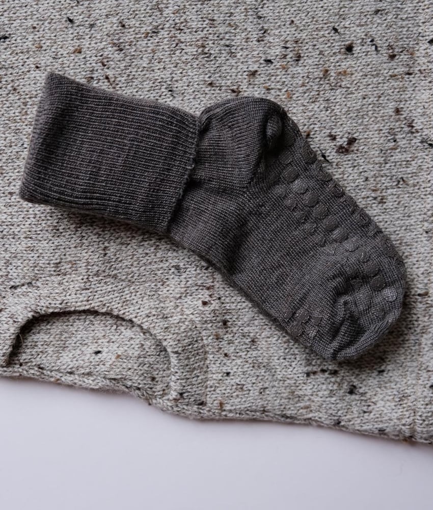 GoBabyGo antiskli sokker i merinoull Brown Melange - Image 2