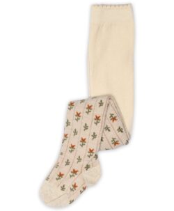 Strømpebukse i ull fra mp Denmark med blomstermønster. Danske mp er kjent for sitt design, gode passform og kvalitet. Strømpebuksen er laget av 76% ull, 17% polyamid, 4% polyester og 3% elastan. Vaskes på ullprogram i vaskemaskinen med vaskemiddel for ull/silke. Sertifisert med Standard 100 fra OEKO-TEX®.