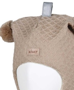 Alternative view of KIVAT foret balaclava i ull to dusker refleks og logo vaffelstrikk Lys Beige