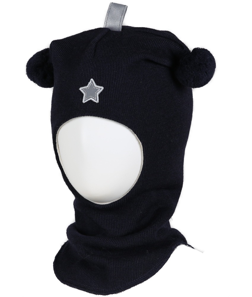 KIVAT foret balaclava i ull dusker refleks og stjerne Marineblå
