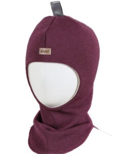 KIVAT foret balaclava i ull med refleks Plomme