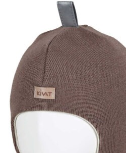 Alternative view of KIVAT foret balaclava i ull med refleks Sjokoladebrun