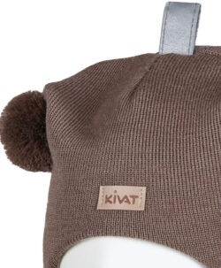 Alternative view of KIVAT foret balaclava i ull dusker refleks og logo Sjokolade