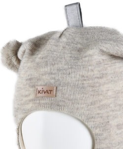 Alternative view of KIVAT foret balaclava i ull dusker refleks og logo ufarget Sand
