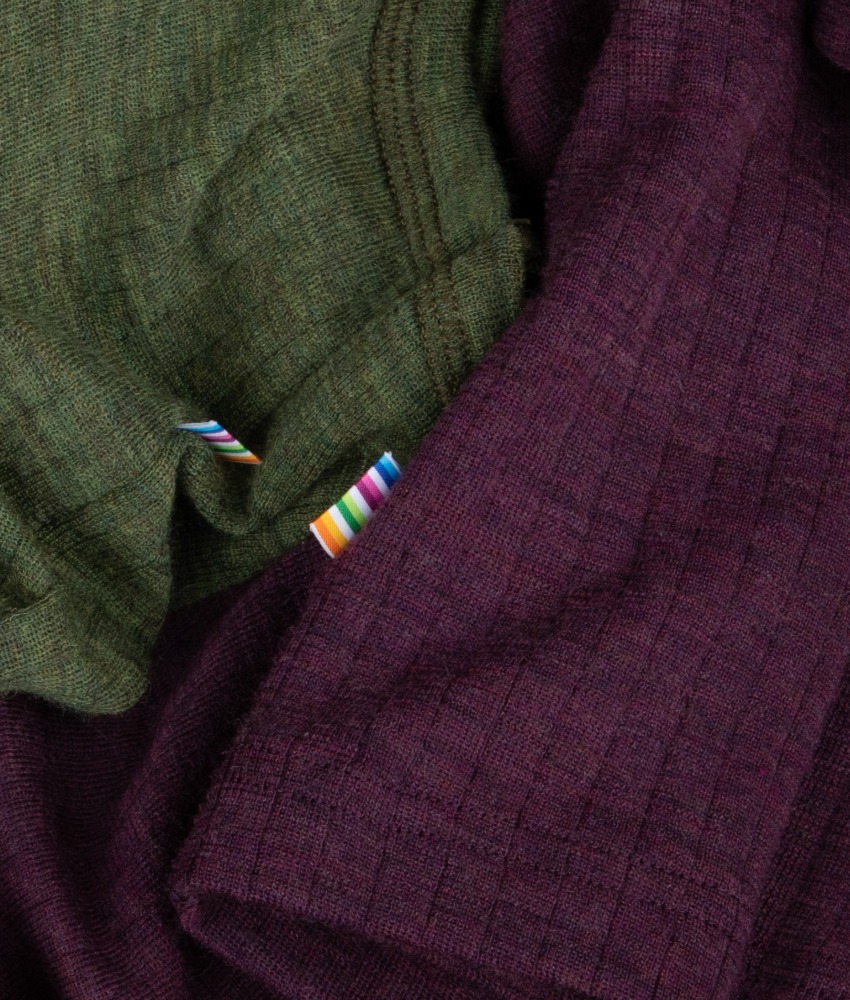 Joha Special Release Plomme og Skogsgrønn ribb merinoull