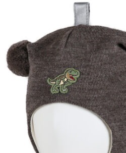 Alternative view of KIVAT foret balaclava i ull to dusker og dinosaur ufarget Brunmelert