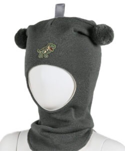 KIVAT foret balaclava i ull to dusker og dinosaur Mosegrønn