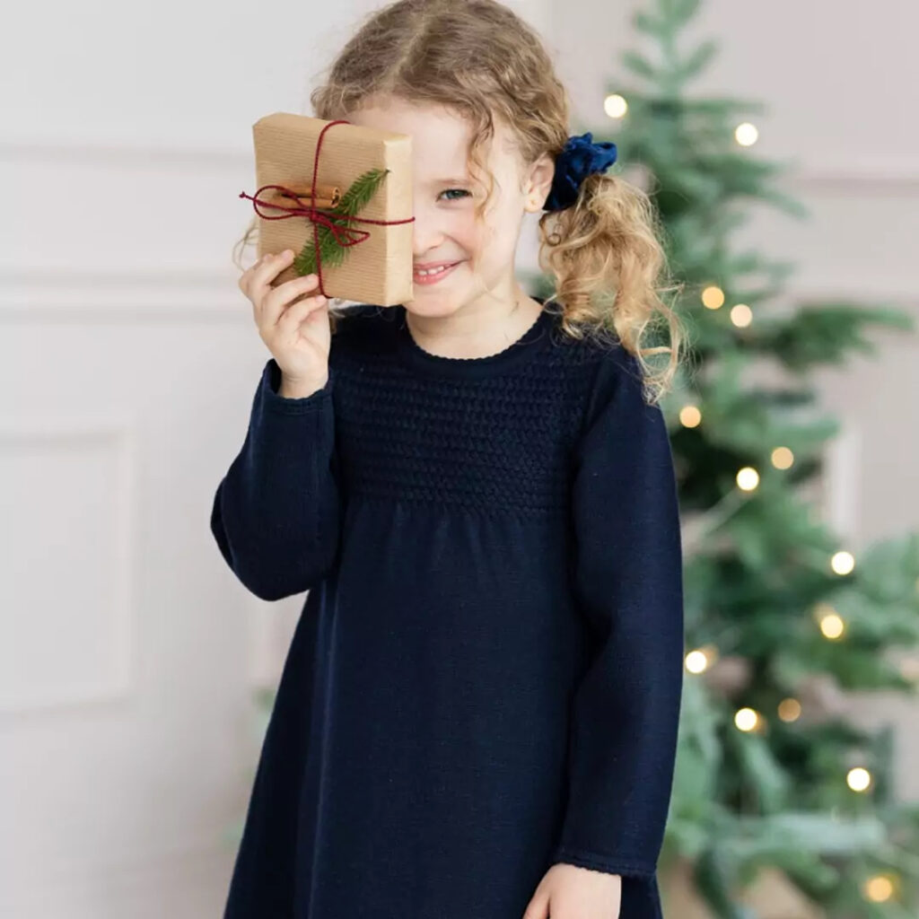 Lillelam festkjole marine