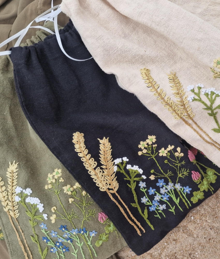 My Visible Mend Broderikurs prosjektbag markblomst sort - Image 4