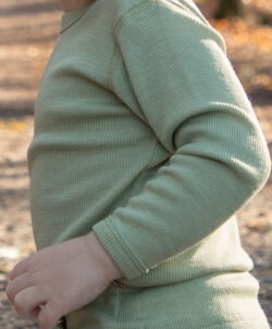 Joha ullsett genser og longs ull/silke ribb Green - Image 3