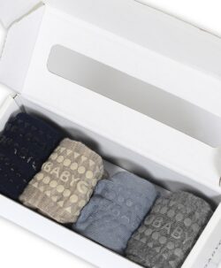 GoBabyGo 4-pack antiskli sokker i ull Midnight Blue, Sand, Stone Blue og Grey Melange nærbilde