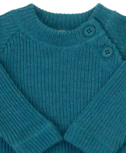 Joha ribbestrikket genser i 100% merinoull Turquoise