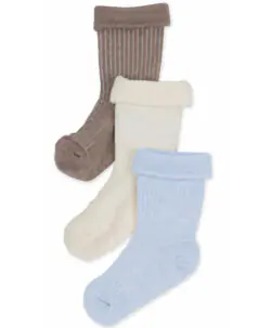 Lillelam 3-pack babysokker i ull gavepakke Himmelblå