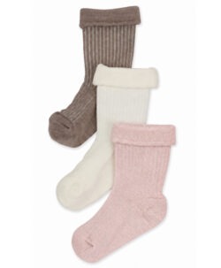 Lillelam 3-pack babysokker i ull gavepakke Himmelrosa