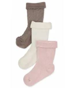 Lillelam 3-pack babysokker i ull gavepakke Himmelrosa