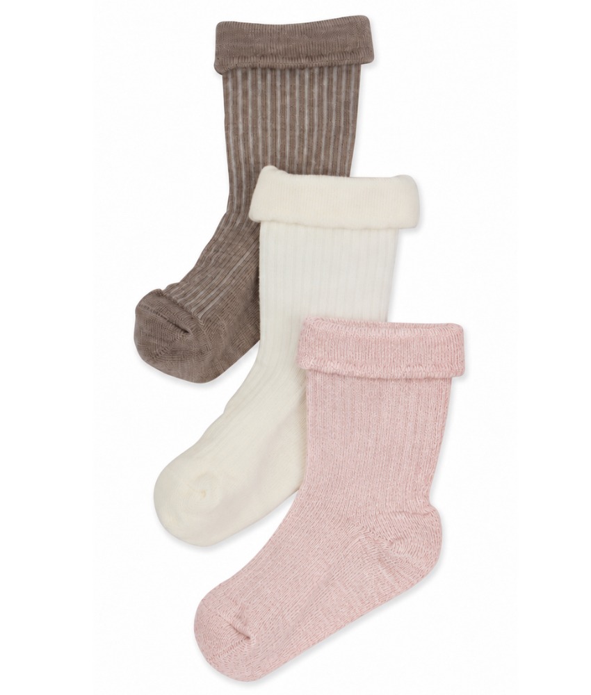Lillelam 3-pack babysokker i ull gavepakke Himmelrosa