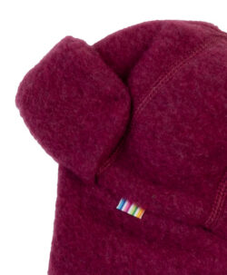 Joha ullfleece lue med øreklaffer 100% soft merino Wine Melange