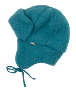 Joha ullfleece lue med øreklaffer 100% soft merino Turquoise