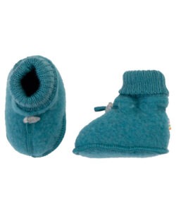 Joha ullfleece babytøfler 100% soft merino Turquoise