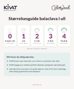 Kivat størrelsesguide balaclava luer i ull