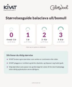 Kivat størrelsesguide balaclava ull/bomull