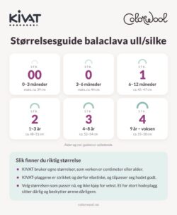 Kivat størrelsesguide balalclava ull/silke
