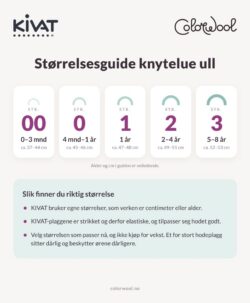 Kivat størrelsesguide knyteluer i ull