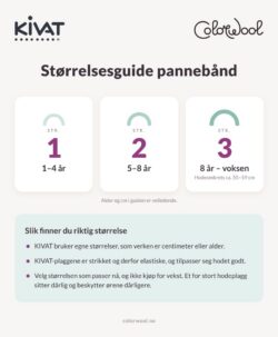 Kivat størrelsesguide pannebånd